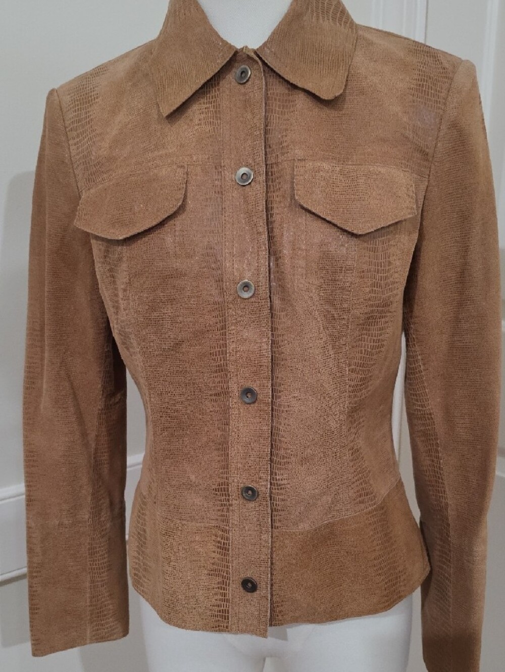 Classiques Entier Lizard-Embossed Suede Jacket (Size 4) - Picture 2 of 10